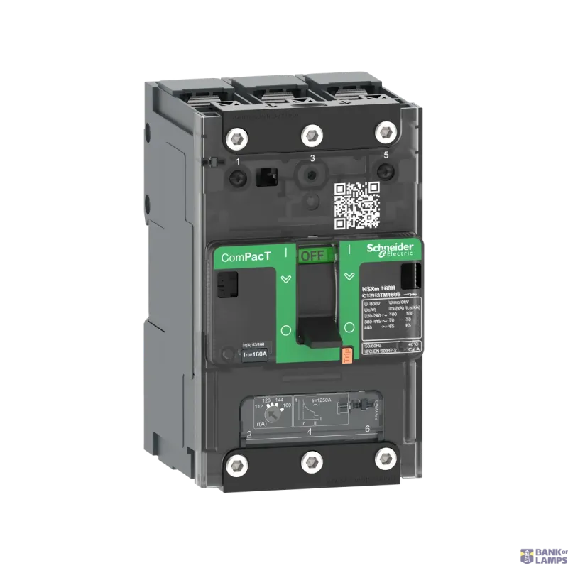 Schneider Electric Circuit Breaker ComPact NSXm, 3P, 160A C12F3TM160B