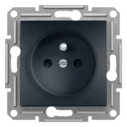Schneider Electric EPH2800271 — Socket Outlet pinE-16A, 16A, Asfora- Shutt Anthracite