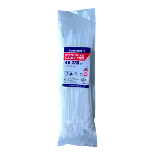 Specialist+ SPECIALIST+ neilona siksna, balta, 4.6 x 280 mm, 100 gab. 81-3-4286B