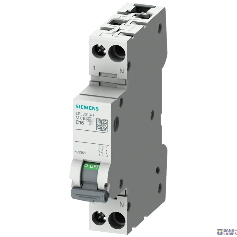 Siemens Miniature circuit breaker 1P+N 2A C-curve 230V 6kA 5SL6002-7
