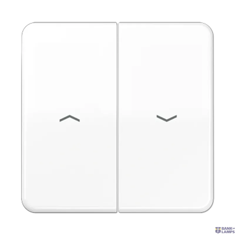 Jung Rocker CD, 2-Gang, White, 67 mm x 67 mm, Duroplastic, With CD595PWW
