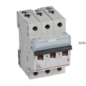 Legrand 404131 — automātslēdzis TX3 50 A, 400 V, 3P, Curve B, 10kA