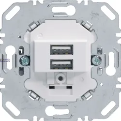 Berker 260209 — USB rozete 230 V Outlet, 2-Gang; 3.0 A, Angular Supporting Ring