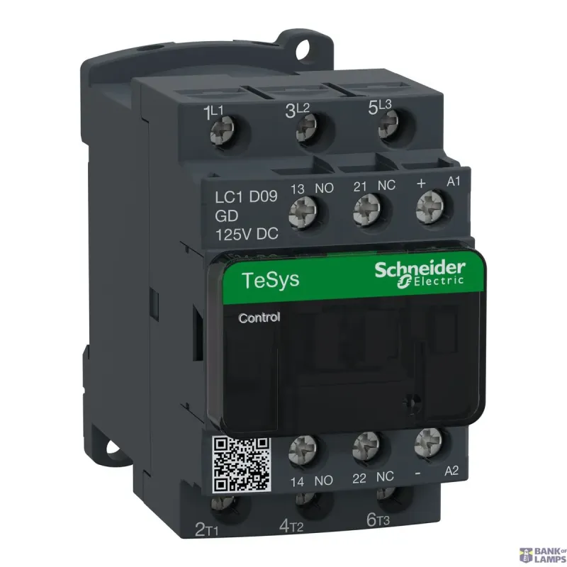 Schneider Electric Contactor TeSys, 3P, 9 A, 440 V, 3NO, IP20, 125 V DC LC1D09GD