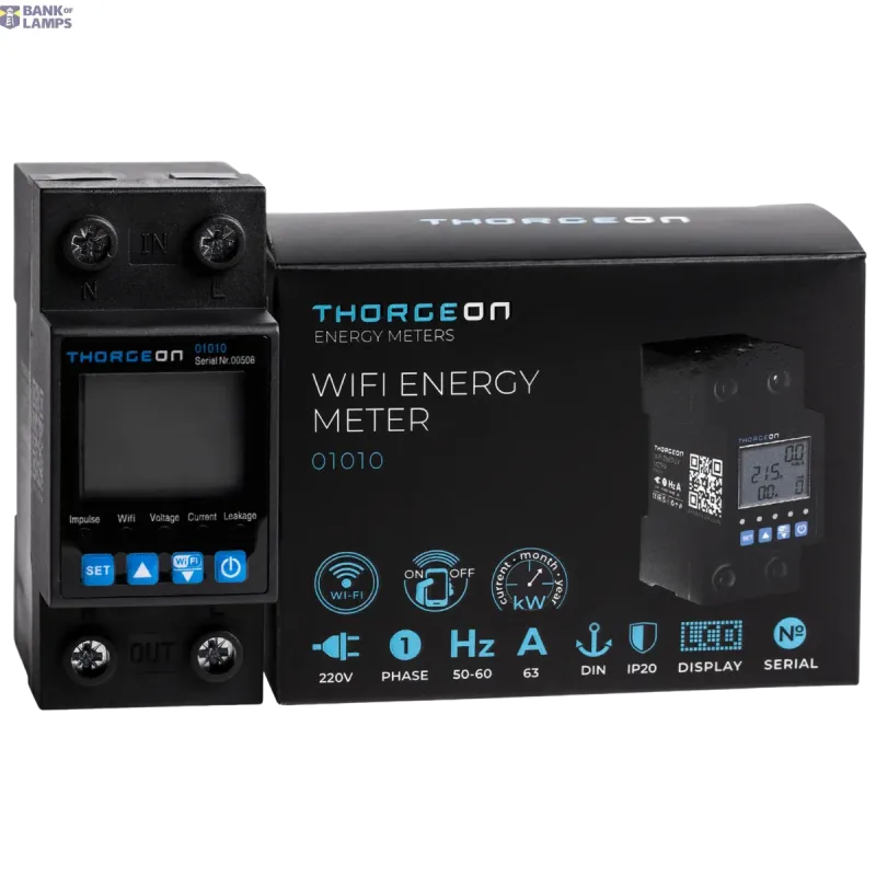 THORGEON 1-phase WIFI ENERGY METER 63A 1P DIN IP20 01010