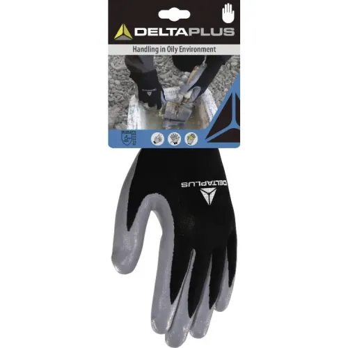 Delta Plus Tekstila darba cimdi, poliestera, nitrila plaukstas daļa DPVE712GR07