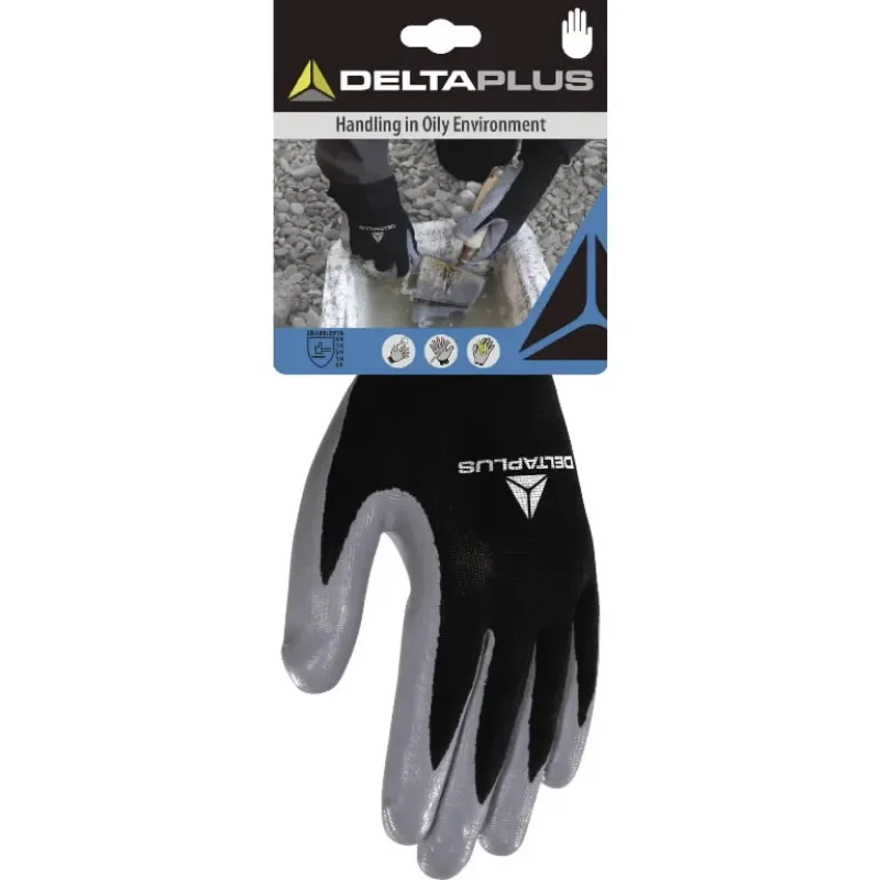 Delta Plus Tekstila darba cimdi, poliestera, nitrila plaukstas daļa DPVE712GR07