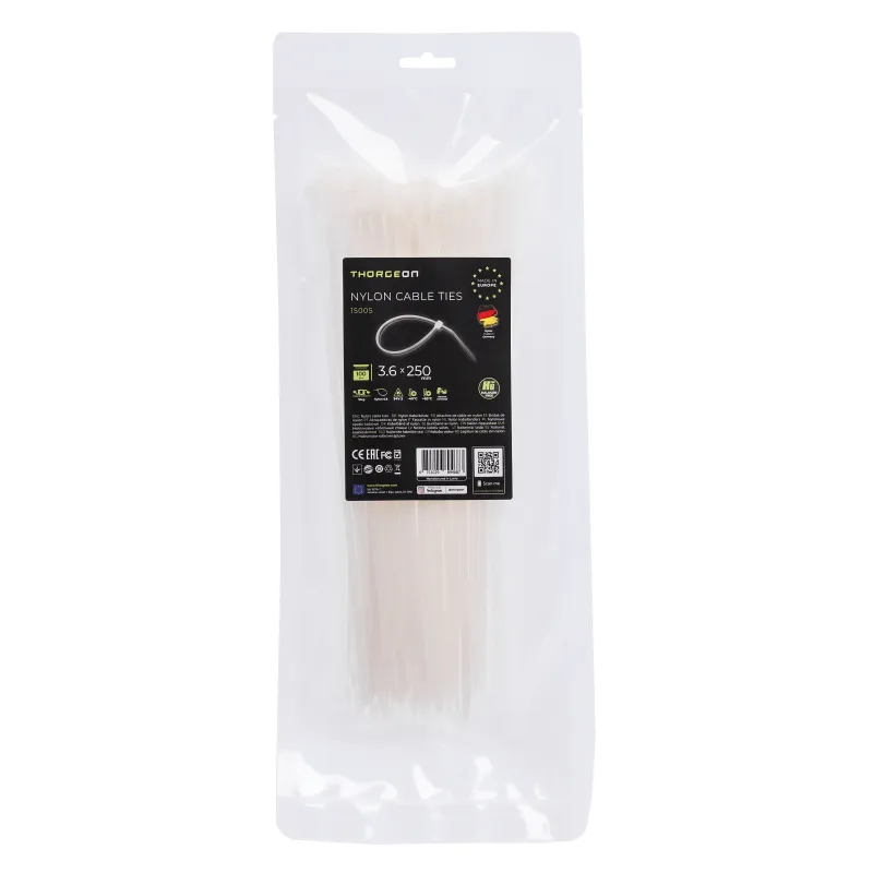 THORGEON Ties 3.6x250 White (100 pcs) 15005