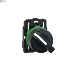 Schneider Electric XB5AD21 — Selector slēdzis slēdzis Harmony XB5, 1NO, 2 positions, 22.5mm, IP67, Black, Slow–break, 3A, 10A, Depth: 70mm