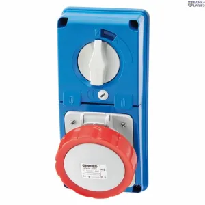 GEWISS GW66331N — Vertical Fixed Interlocked Socket Outlet Without Bottom, With Fuse-holder Base, 3p+n+e 16a 380-415v, 50/60hz 6h, Ip67 GEWISS GW66331N — Vertical Fixed Interlocked Socket Outlet Without Bottom, With Fuse-holder Base, 3p+n+e 16a 380-415v, 50/60hz 6h, Ip67