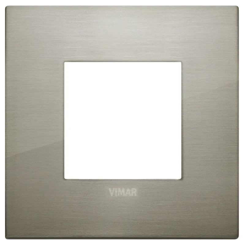 Vimar Classic plate 2M metal brushed inox 19642-08