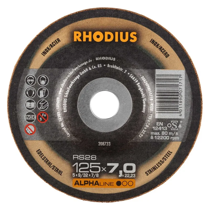 RHODIUS Slīpēšanas disks Rhodius 125x7,0x22,23 250-208733