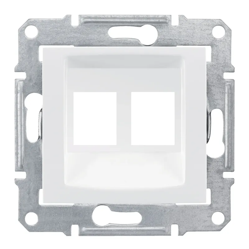 Schneider Electric Connector Sedna, UTP, Cat 6, White, Plate, Double; AMP SDN4400621