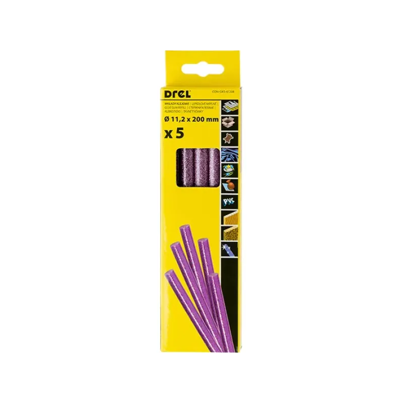 DREL Karstās līmes nūjiņas 11,2 mm x 200 mm, mirdzoši violetas 45-61208