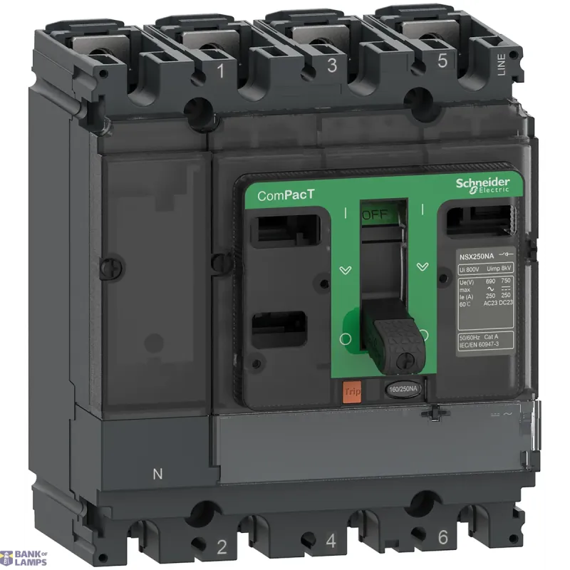 Schneider Electric Switch Disconnector ComPact NSX NSX160NA, 4P, 160A, 690V C164160S
