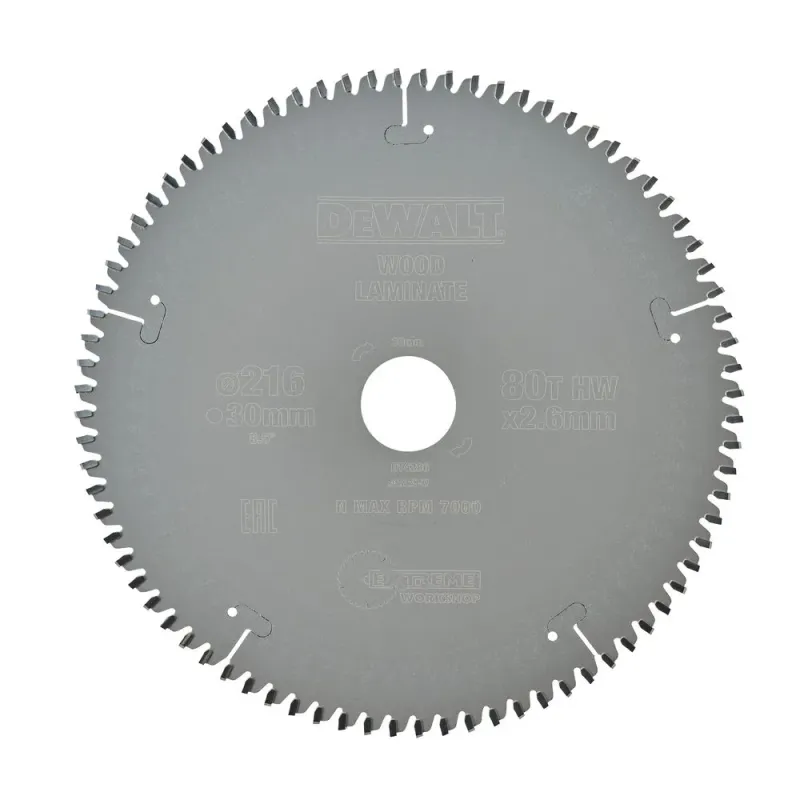 DeWalt Zāģripa DeWalt 216mmx30mm 80T 11-DT4286
