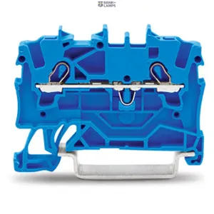 WAGO 2001-1204 — Through Terminal Block 2-Conductor, 1.5 mm², Blue, For Ex E Ii and Ex I Applications