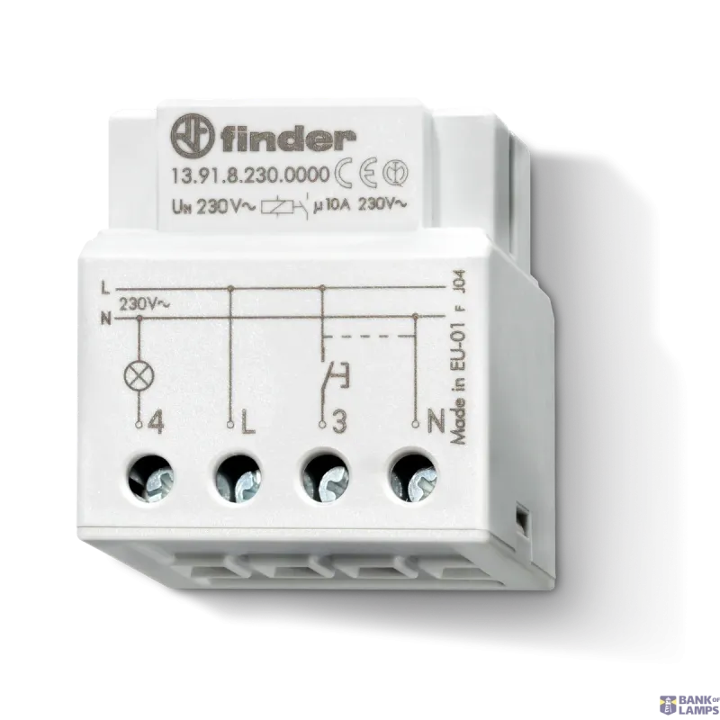 FINDER Time Relay Quiet elec. step, switch Box Mount, 1NO, 10A 139182300000