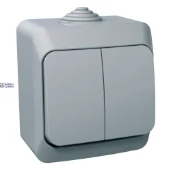 Schneider Electric WDE000650 — Installation Switch Cedar Plus, 1P, Grey, ole 2-circuits Switch - 16AX