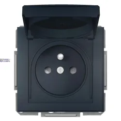Schneider Electric EPH2800671 — Socket , 2P+PE, 16A, 250V, IP44, Anthracite