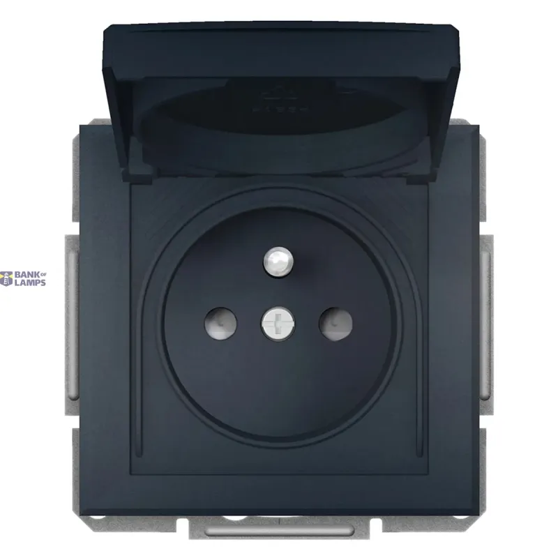 Schneider Electric Socket , 2P+PE, 16A, 250V, IP44, Anthracite EPH2800671
