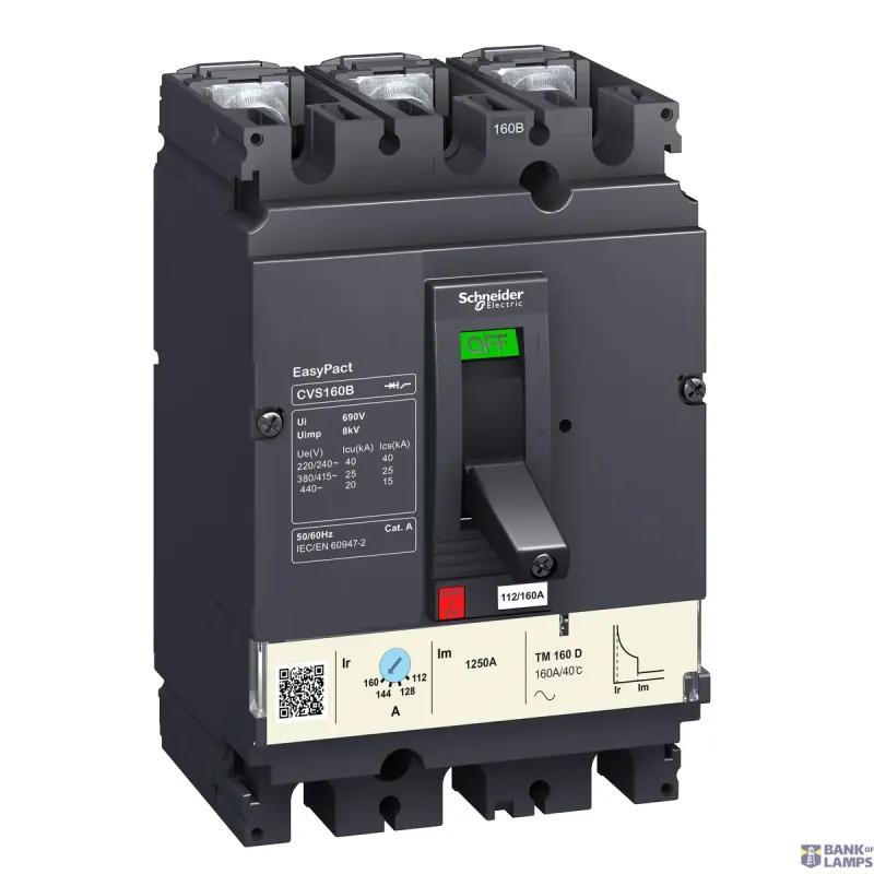 Schneider Electric Circuit Breaker EasyPact CVS CVS160B, 3P, 25kA, 415V AC LV516303