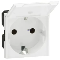 Legrand 077219 — розетка Outlet Mosaic Standard, 2P+E, with Cover, White, 2 mod