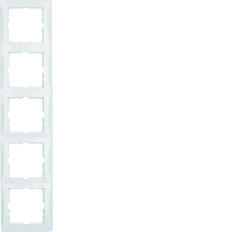 Berker Frame 5gang, S.1, p. white glossy 10158989