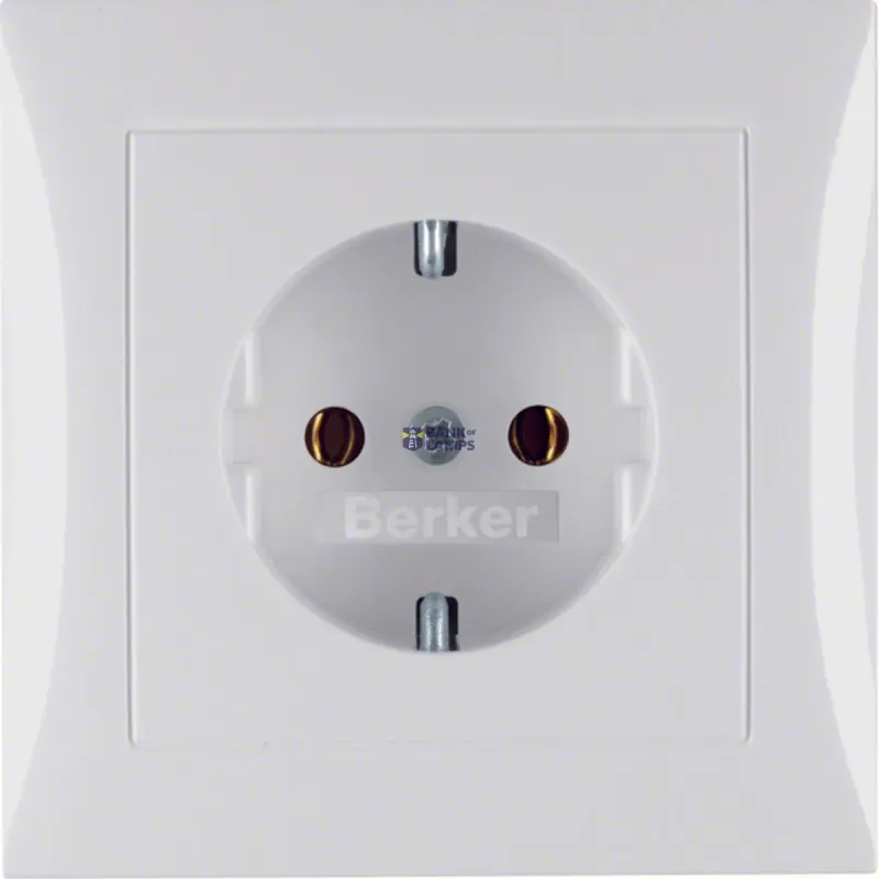 Berker SCHUKO Socket outlet Cover plate, S.1, Polar White glossy 47428989