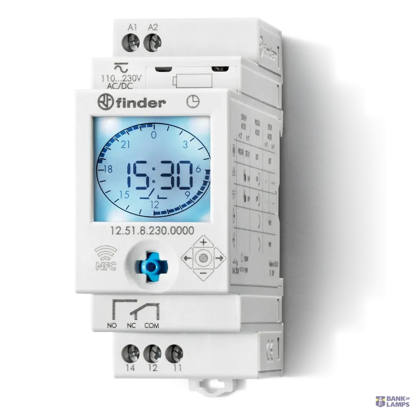 FINDER Digital Time Switch 35mm, 1CO, 16A, 110.230VUC, day, week 125182300000