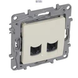 Legrand 764674 — Double розетка Outlet NILOE IP20, RJ45, CAT6, W 75.8mm, H 75.8mm, D 42.8mm, Ivory