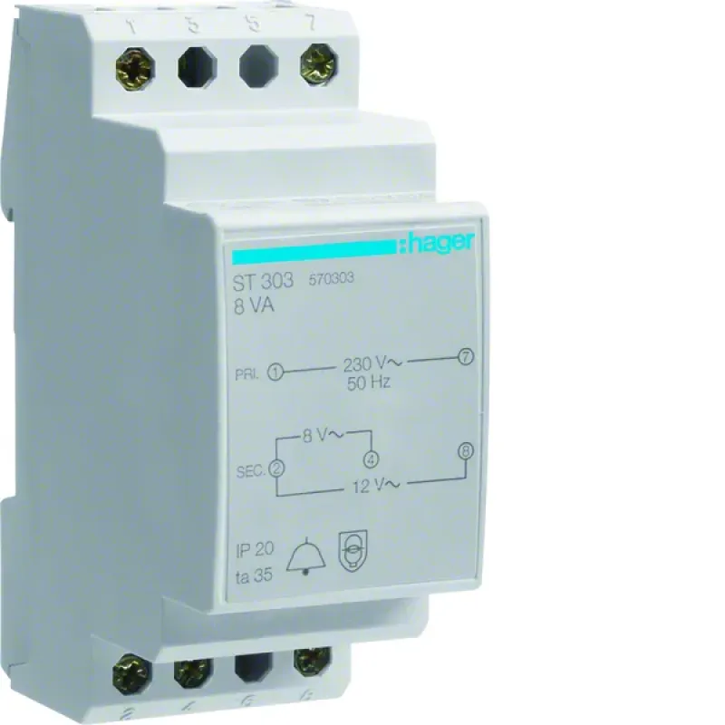 Hager Bell Transformer 8VA, 230 V 8-12 V ST303