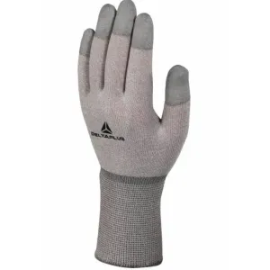 Gloves, ESD, copper fiber/polyamide, PU fingertips, 10, Delta Plus