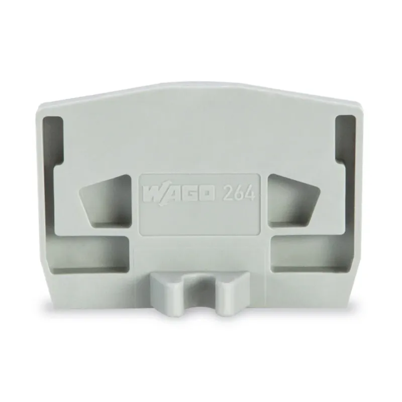 WAGO End Plate With Fixing Flange, Light Gray, Gray, 4 mm Thick 264-361