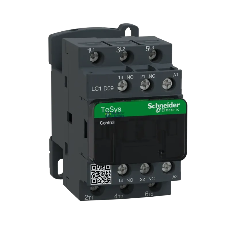 Schneider Electric Contactor TeSys Deca, 3P, 9 A, 440 V, 3NO, IP20, 24 V AC LC1D09B7
