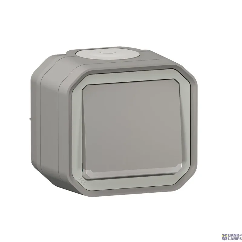 Legrand Push Button Plexo Grey, 10 A, 250 V, IP55, IK08, 64 mm 069722L