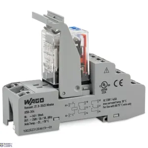 WAGO 858-304 — Relay Module 4 Changeover Contacts, 5 A, Red, 1.5 mm² WAGO 858-304 — Relay Module 4 Changeover Contacts, 5 A, Red, 1.5 mm²