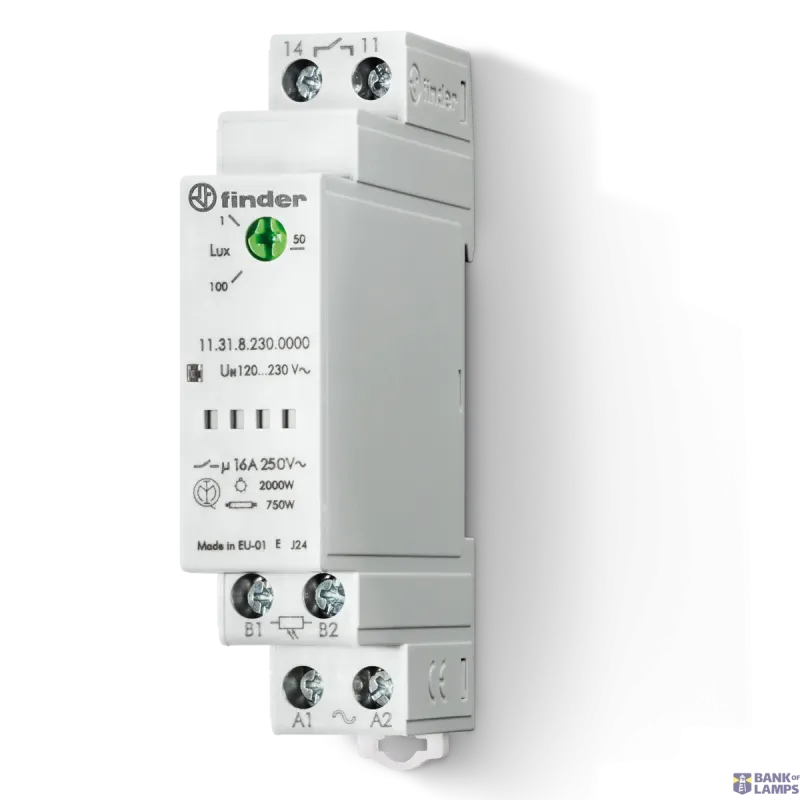 FINDER Light-Dependent Relay 17.5mm, 1NO, 16A, 110...230VAC, with 113182300000POA