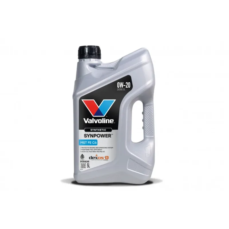 Valvoline Motoreļļa Synpower MST FE C6 0W20 5L, Valvoline 908835