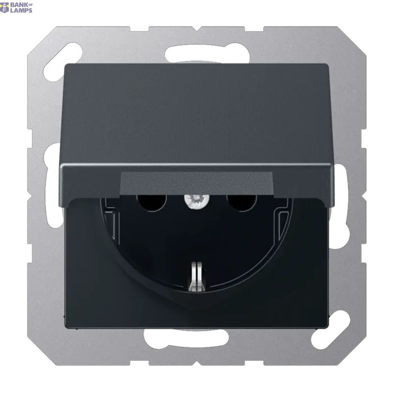 Jung SCHUKO Socket A, 16 A, 250 V, Hinged Lid, Thermoplastic A1520BFKLANM