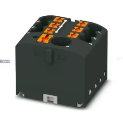 Phoenix Contact 3273344 — Distribution Block PTFIX 6/6X2.5 BK, 24A, Black, Push-In Connection, For Snapping Onto A Din Rail Adapter, Direct Mounting With Flange, Free-Hanging