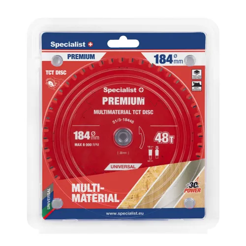 Specialist+ Griešanas disks 184x48Tx20/16mm, Multimaterial PREMIUM 51-3-18448