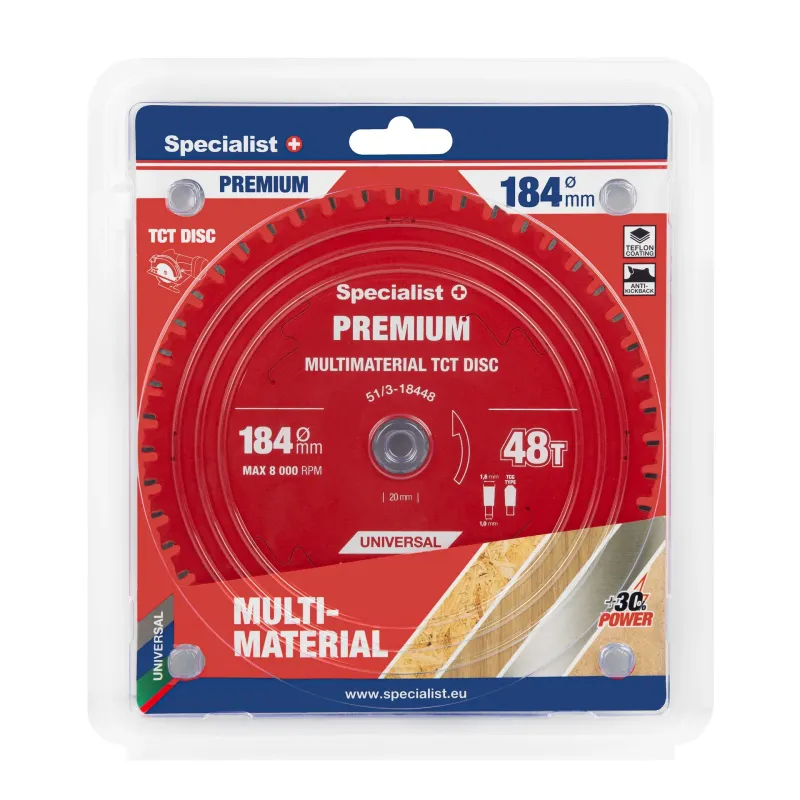 Specialist+ Griešanas disks 184x48Tx20/16mm, Multimaterial PREMIUM 51-3-18448