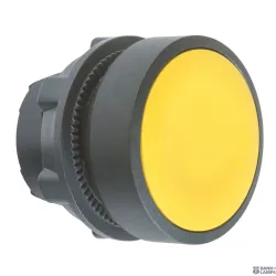 Schneider Electric ZB5AA5 — Head for Non-Illuminated Push-Button Harmony XB5, 22mm, IP66, Yellow, Spring Return, CAD Overall Depth: 28mm, CAD Overall Height: 29mm, Enclosure Type: