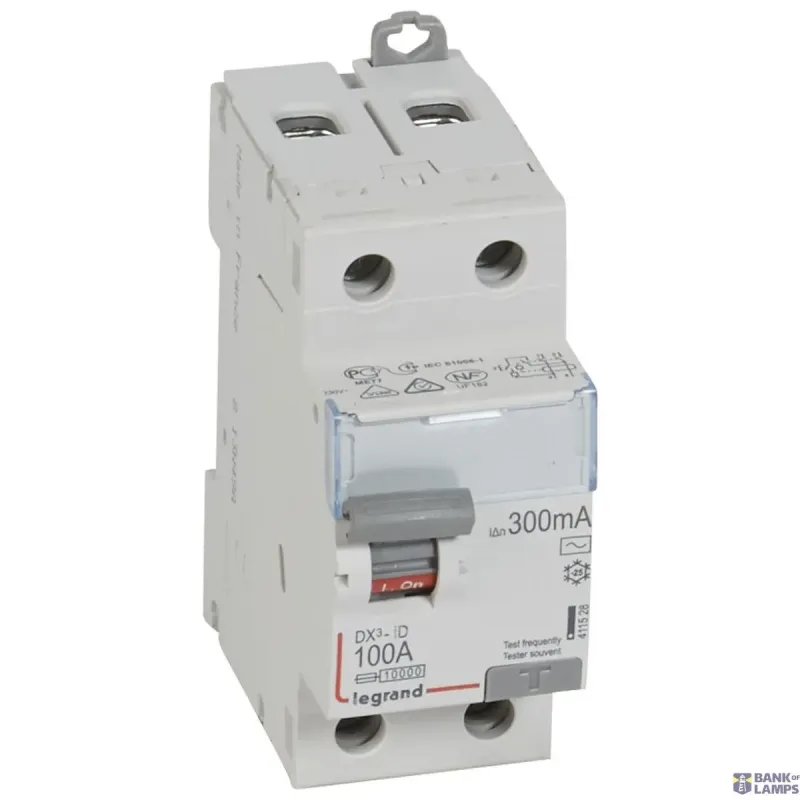 Legrand Residual Current Device DX3 100 A, 2P, 230 V, IP20, 50 Hz 411528