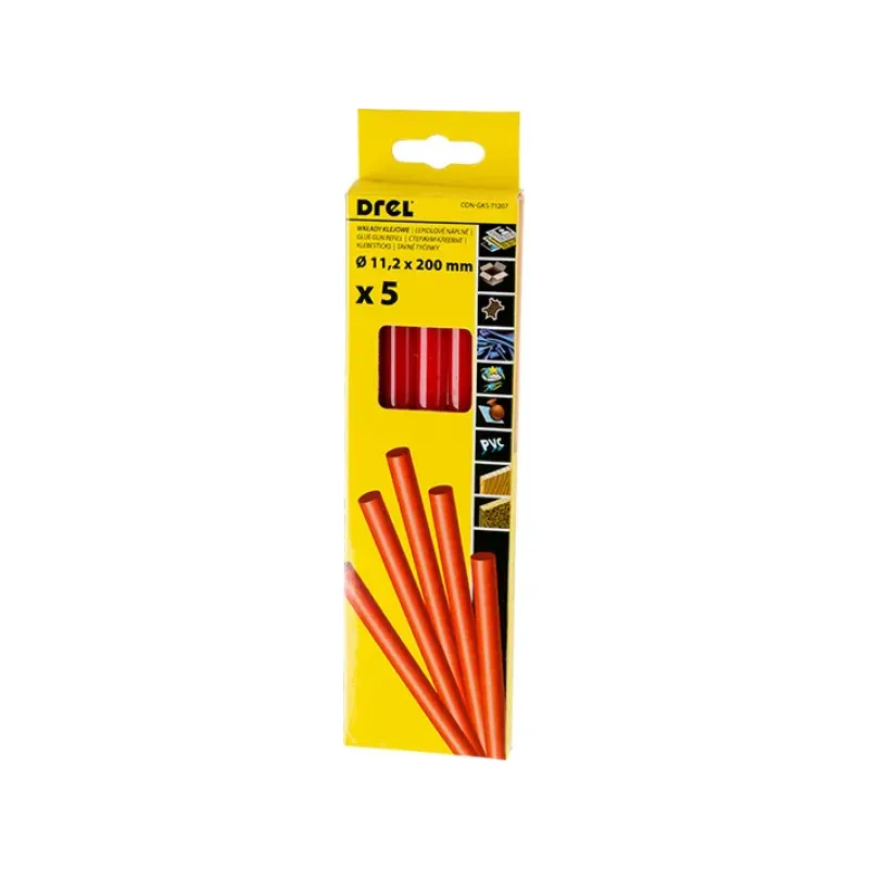 DREL Karstās līmes nūjiņas 11,2 mm x 200 mm, sarkanas, 5 gab. 45-71207