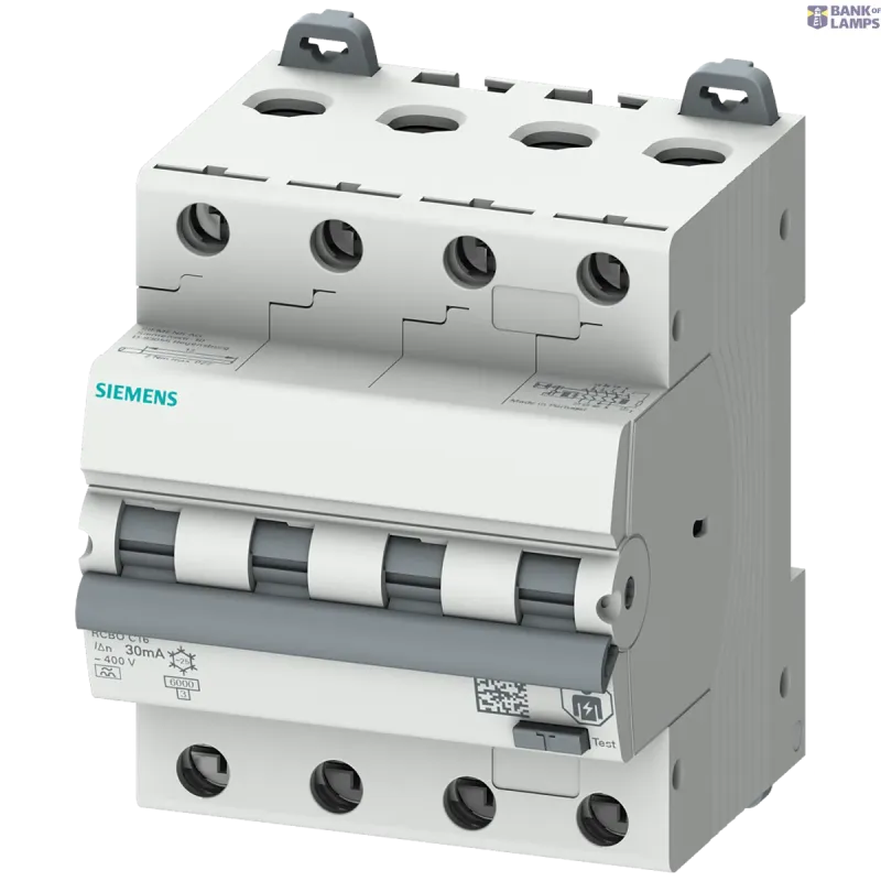 Siemens RCBO, 6 kA, 4-pole type A, 30 mA, C char, In: 32 A Un: 400 V 5SU1346-7FP32