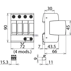 Surge Arrester guard M, Type 2, Uc 275V AC, TT, TN-S