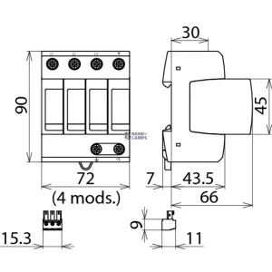 Surge Arrester guard M, Type 2, Uc 275V AC, TT, TN-S