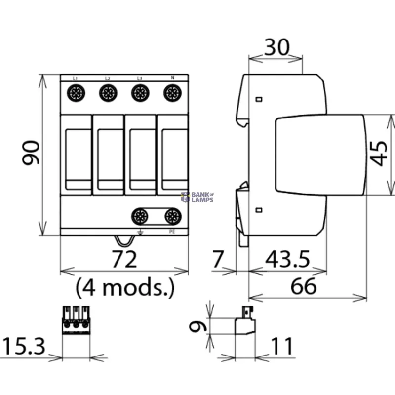 Dehn Surge Arrester guard M, Type 2, Uc 275V AC, TT, TN-S 952315